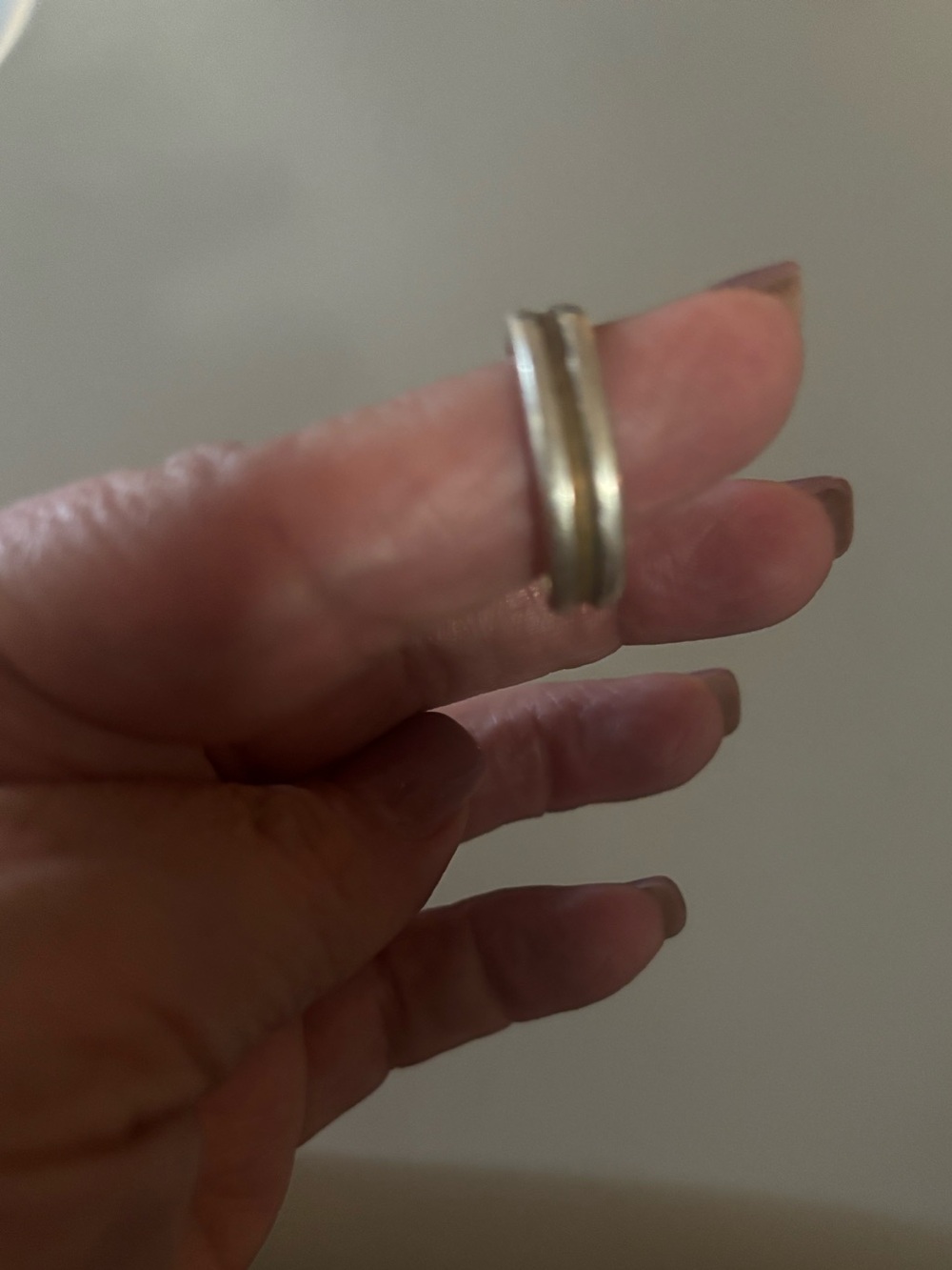 Silver and Bronze Wedding band UNISEX - Picture 2 of 3